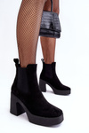 Leather Boots On A Massive Heel Black Sunilda