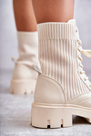 Women's Workers Boots With Socks Beige Abigail