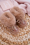 Children's Warmed Boots Snow Boots With Fur Gold Nicola