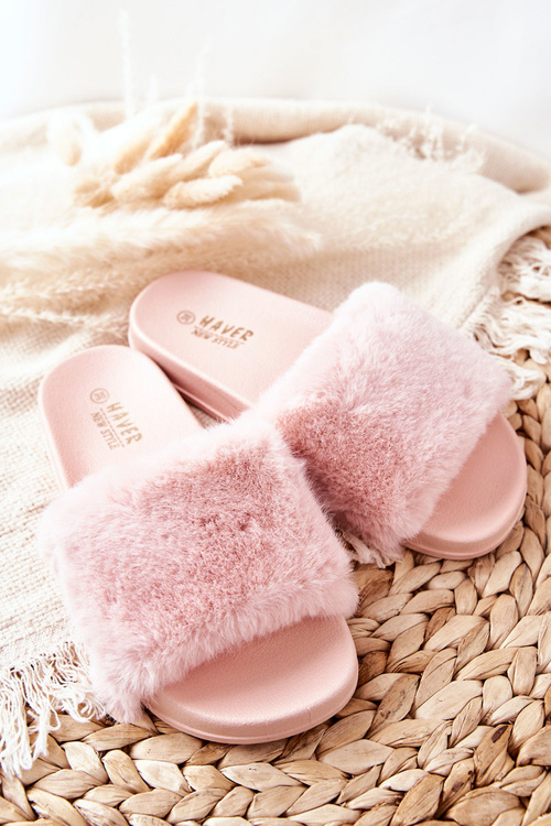 Rubber Moulded Slippers With Eco Fur Pink Emmie