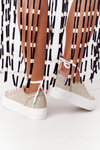 Glitter Sneakers On A Platform Gold Luna