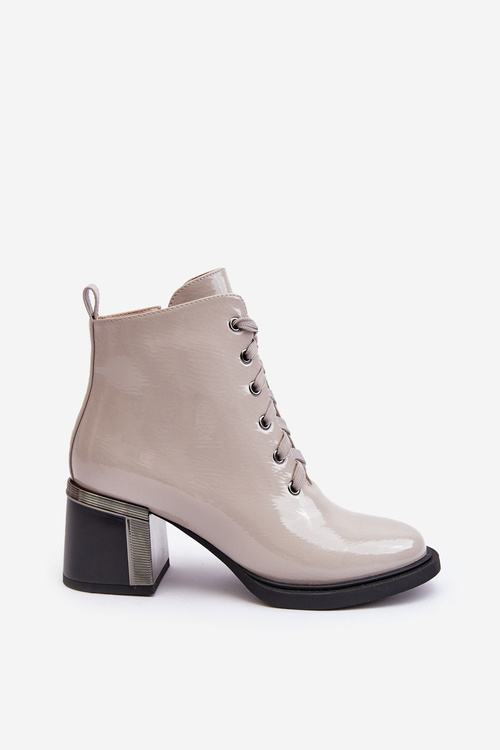 Women's Lacquered Boots D&A MR870-98 Light gray