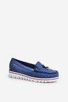 Women's Platform Moccasins Blue Railav