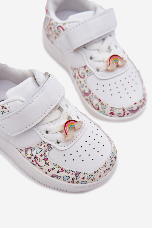 Children's sneakers sports shoes unicorns white Thalia