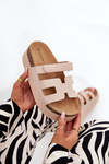 Slides On Chunky Platform Beige Daldiva