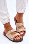 Women's Slippers On Cork Sole Beige Cortina