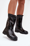 Women's Rain Boots With Drawstring Black Kessia
