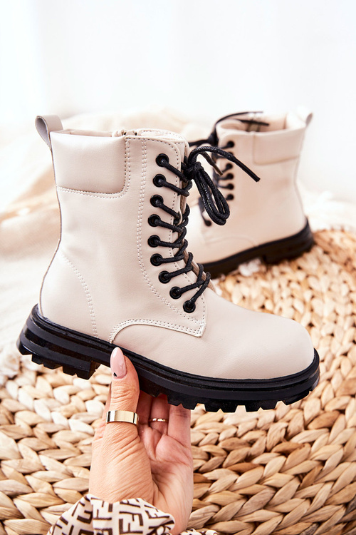 Classic Children's Zipper Boots Beige Clarika