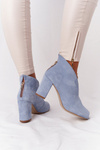 Suede Boots On A Post With A Cut-out Exquisite 1243 Blue