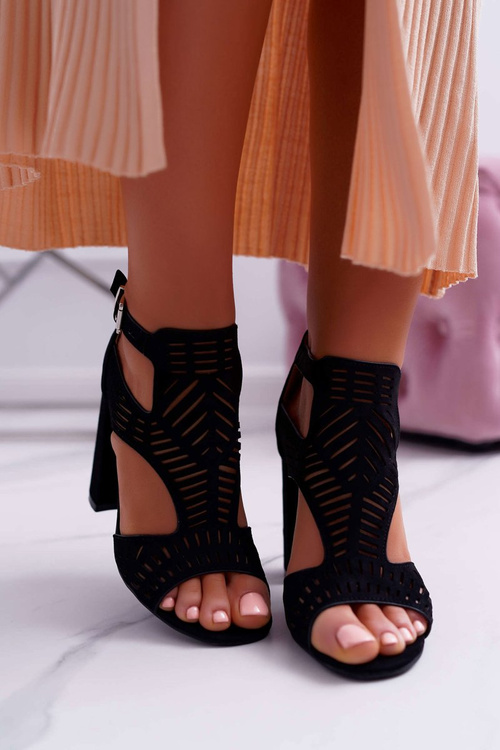 Women's Stiletto Sandals Peep Toe Black Carmelita