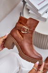 Women's Heeled Boots with Zipper Camel Inabelle