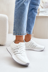 Buty Sportowe Sneakersy Platforma Biało-Szare Thari