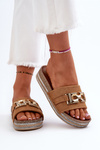 Women's Platform Slides With Decoration Camel Vapireta