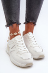Women's White Faux Leather Sneakers Kaimans