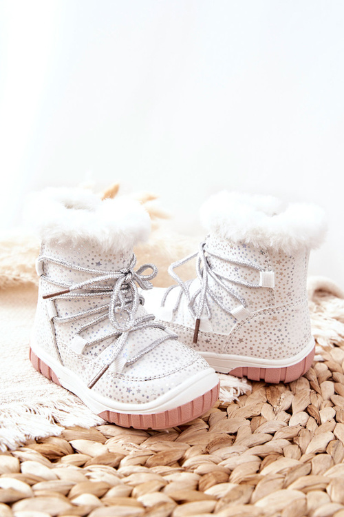Fleece-lined Snow Boots White Stars