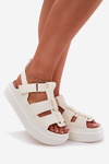 Ladies Platform Sandals Ecru Nitavelia