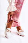 Leather Loafers With Decoration White Millario