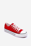 Jazlyn Low Classic Sneakers On Red Platform