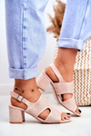 Women’s Sandals On Post Openwork Beige Valery