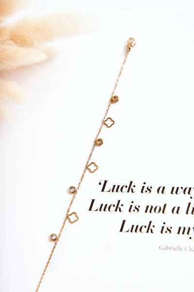 Bransoletka Klasyczna Cienki Łańcuszek Ozdoby Złota