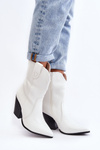 Women's Cowboy Boots On Heel White Melaitia
