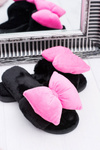 Black Women's Flip Flops Lu Boo Large Pink Floppy Cocards Floppy