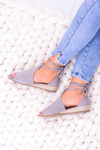 Grey Suede Sandals on Light Platform Espanoso