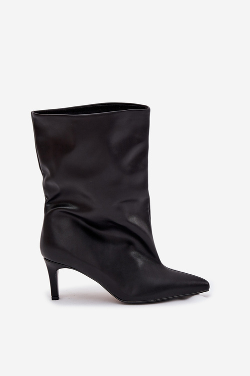 Slip-on women's ankle boots with high heel black Solvienne