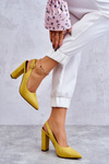 High Heels Pointed Toe Pumps Yellow Alanza