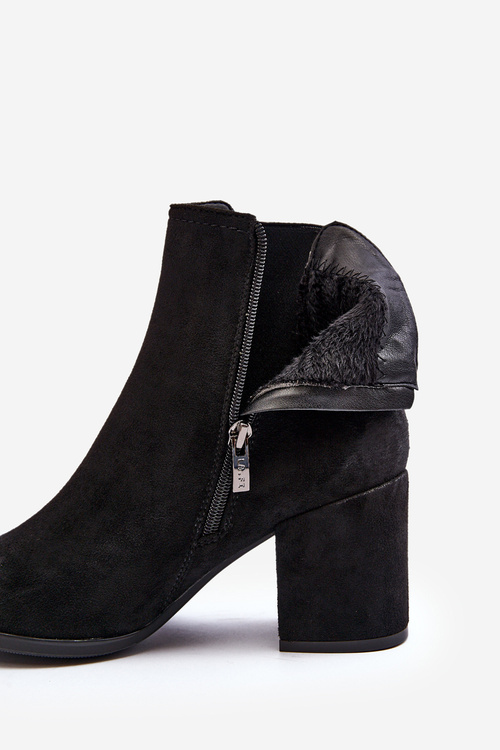 Women's Black Ankle Boots with Chunky Heel Arianti
