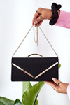 Elegant Clutch Bag With Chain Black