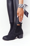 Women's Insulated Chelsea Boots On A Block Heel Black Trinity