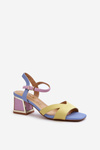 Pastel Women's Sandals with Heels D&A CR482 Yellow