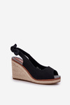 Wedge Sandals With Braiding Black Nanalis