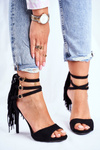Women's Sandals On High Heel Black Carnival