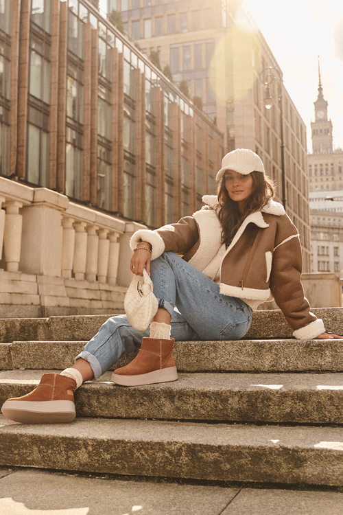 Śniegowce Damskie Zamsz Maciejka 06257-29 Brązowe