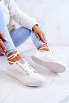 Trampki Damskie Skórzane Wiązane Białe Cross Jeans JJ2R4043C