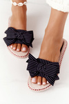 Rubber Slippers With A Bow Black Gabriell