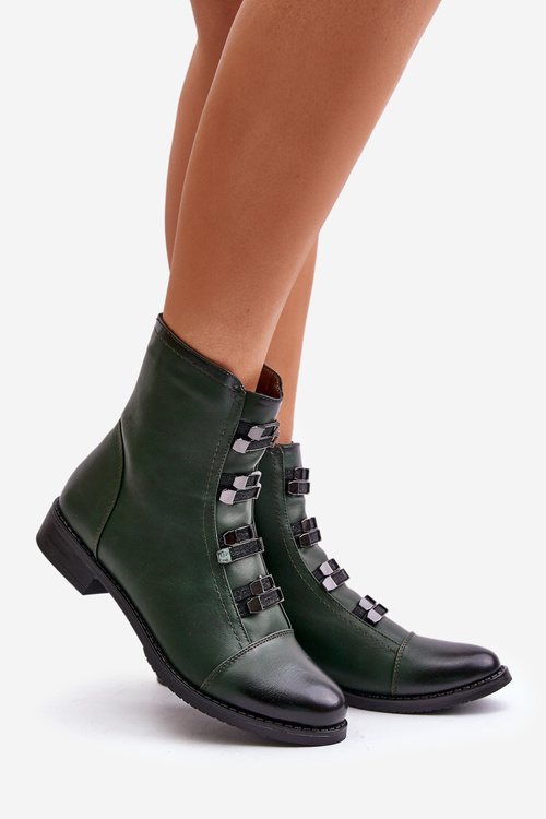 Insulated Women's Zip Boots Green Evalith