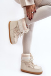 Women's lace-up snow boots beige Soia