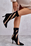 Fashionable Women's High Heel Boots Black Deyna