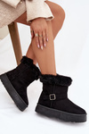 Women's Snow Boots On Platform With Buckle And Faux Fur Czarne Jesella