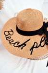 Women's Hat 100% Paper Camel A large-brimmed Beach Please