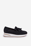 Moccasins On A Delicate Wedge Eco Suede Black Challavia