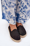 Espadryle Damskie Z Plecionką Czarne Vinceza 13625