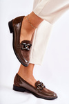 Classic Moccasins With Chain Laura Messi 2531 Brown