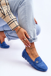 Suede Slip-On Loafers Blue Castelo