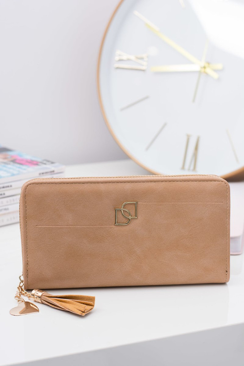 Women's Large Wallet with Tassel Keyring Coffe