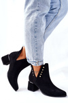 Women's Suede Boots With Cut outs Lewski  Black 3074/B