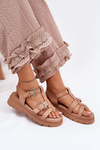 Women's Eco Leather Sandals With Buckles Khaki Jeneliena